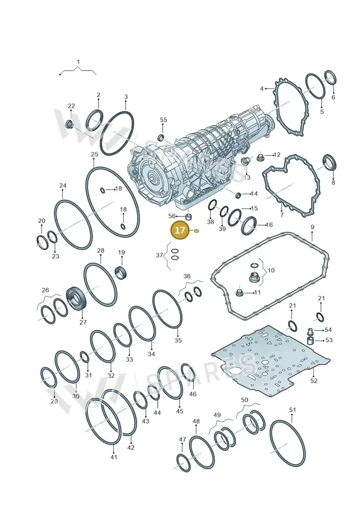 01V321419 — Volkswagen Phaeton 4motion (2010-2016) diagram 264321510, position 17