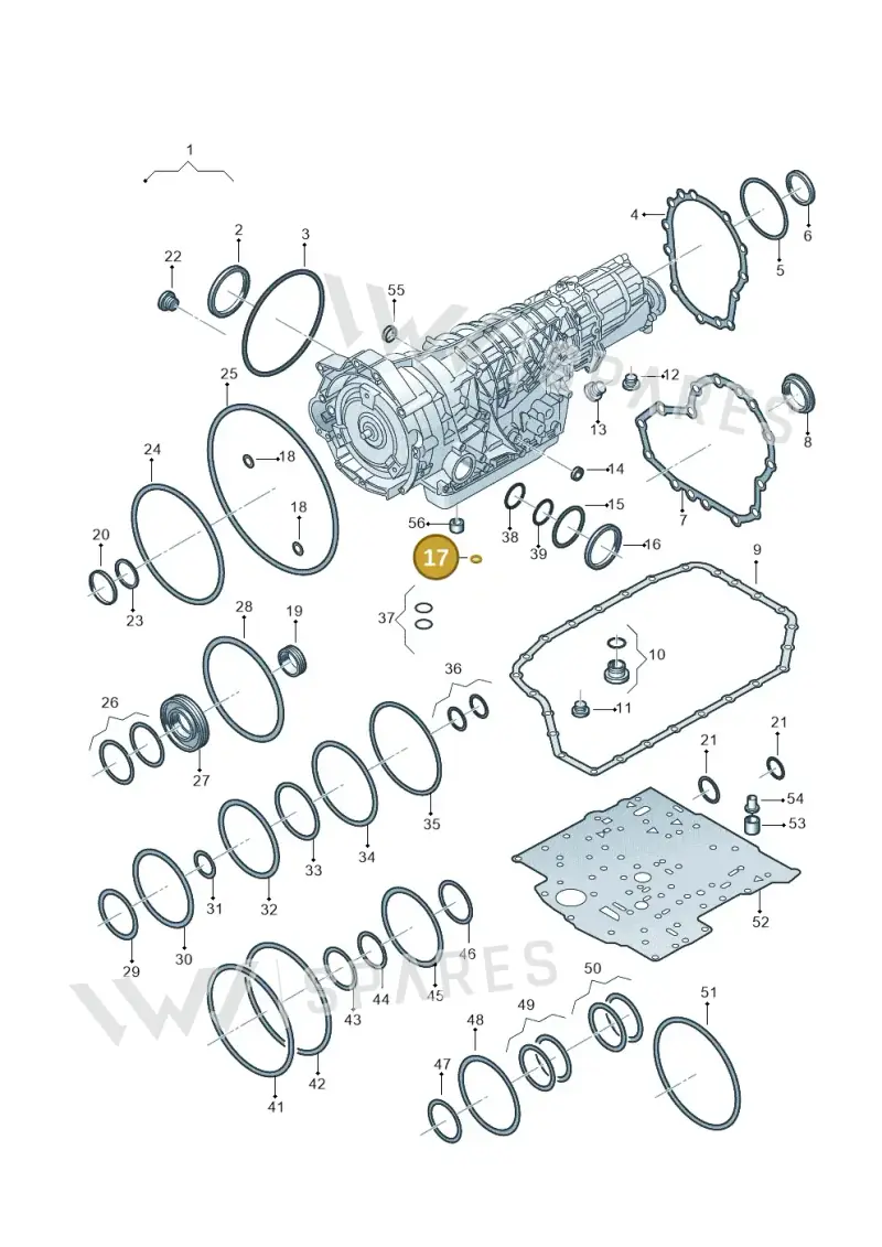 01V321419 — Volkswagen Phaeton 4motion (2010-2016) diagram 264321510, position 17