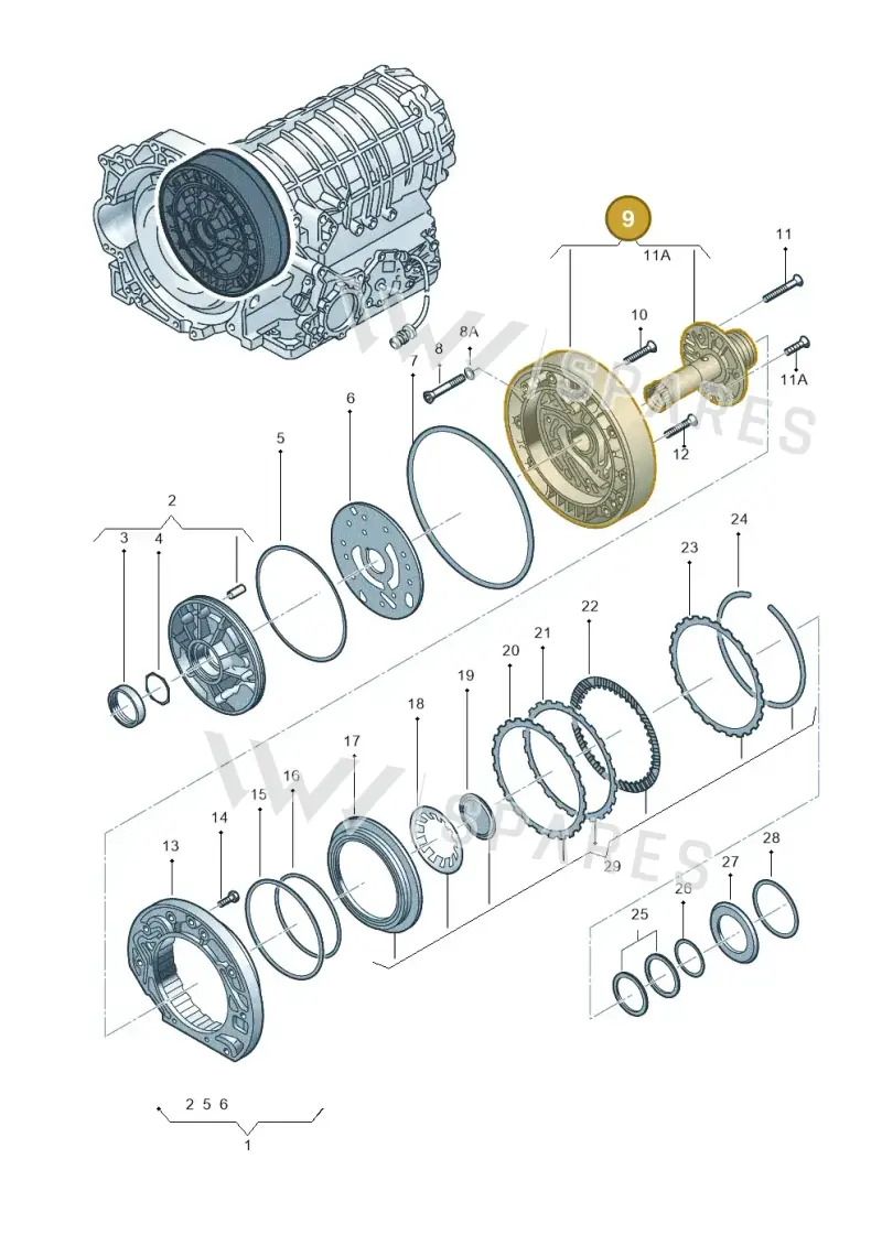 01V321453 — Volkswagen Phaeton (lang) (2003-2006) diagram 264321550, position 9