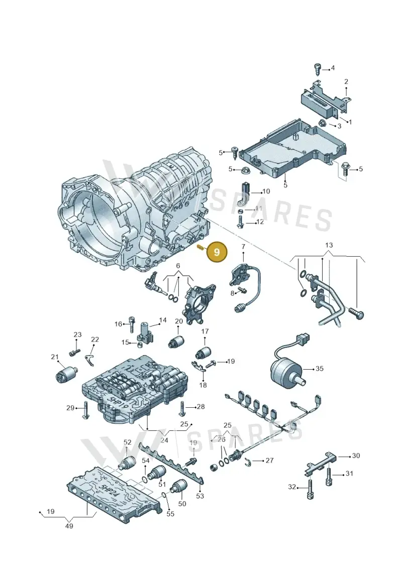 01V321544 — Volkswagen Phaeton 4motion (2010-2016) diagram 152927600, position 9