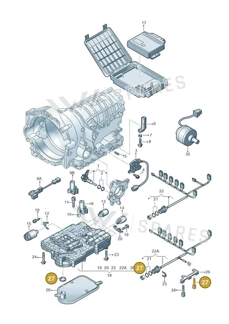 01V325061 — Volkswagen Phaeton (lang) (2003-2006) diagram 156927600, position 27