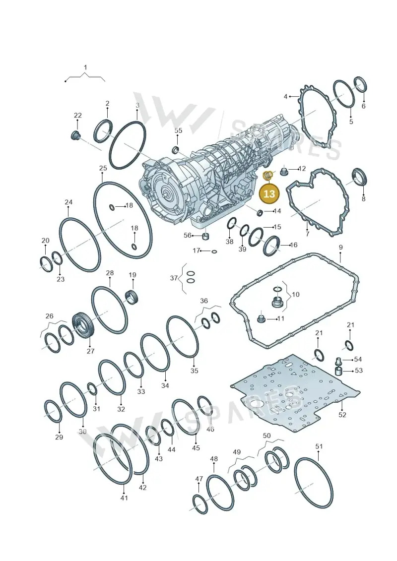01V409057 — Volkswagen Phaeton 4motion (2010-2016) diagram 264321510, position 13