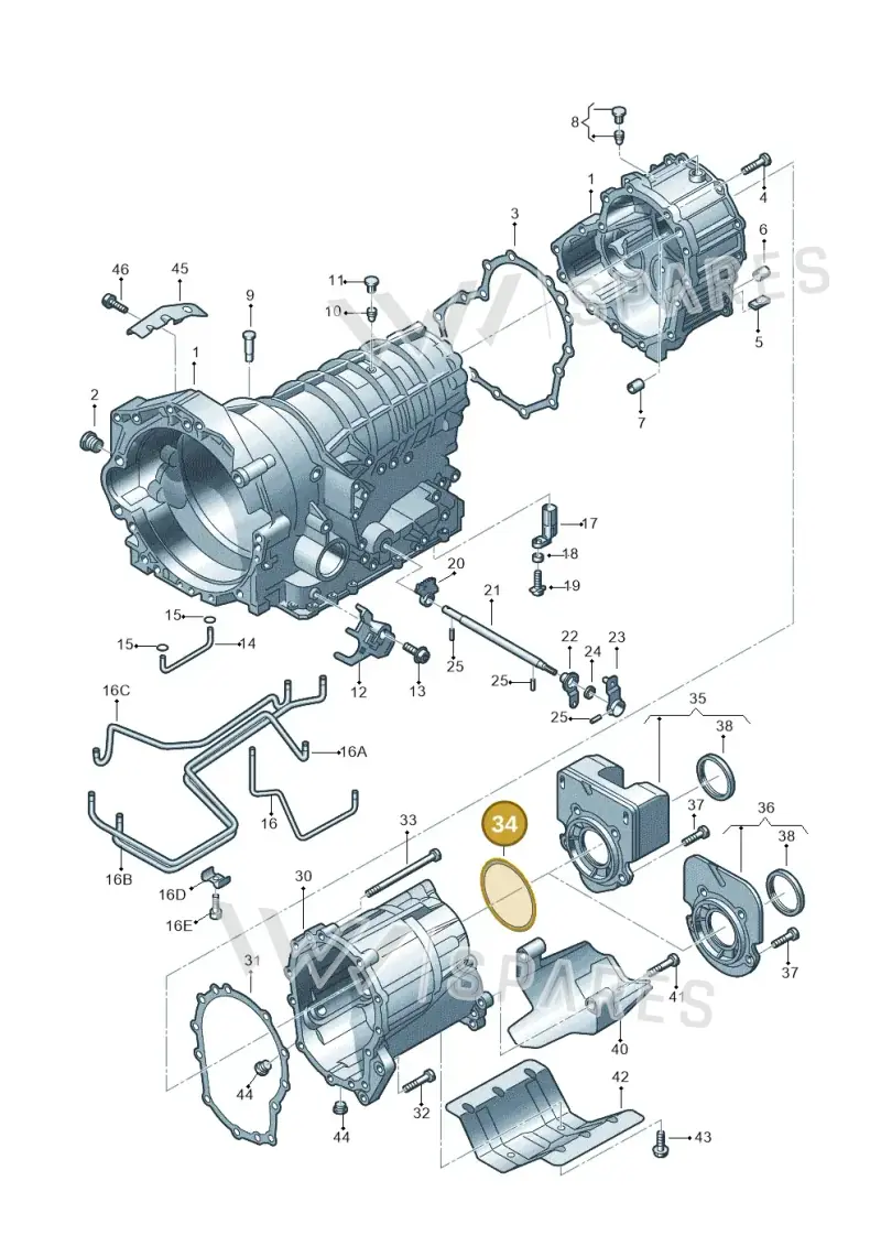 01V409133B — Volkswagen Passat/4Motion/W8 (2000-2002) diagram 153321770, position 34