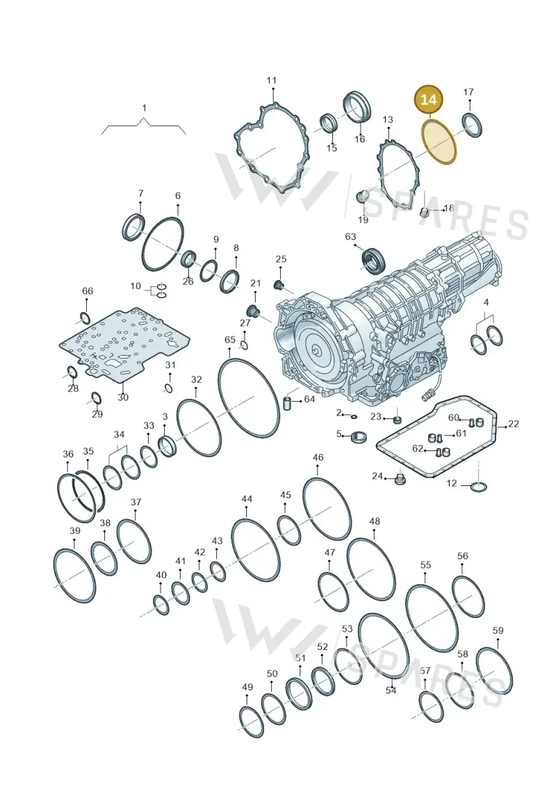 01V409133B — Volkswagen Phaeton (lang) (2003-2006) diagram 264321500, position 14