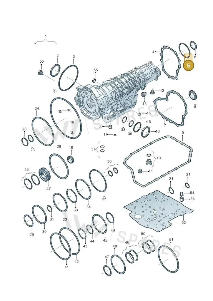 01V409133B — Volkswagen Phaeton 4motion (2010-2016) diagram 264321510, position 5