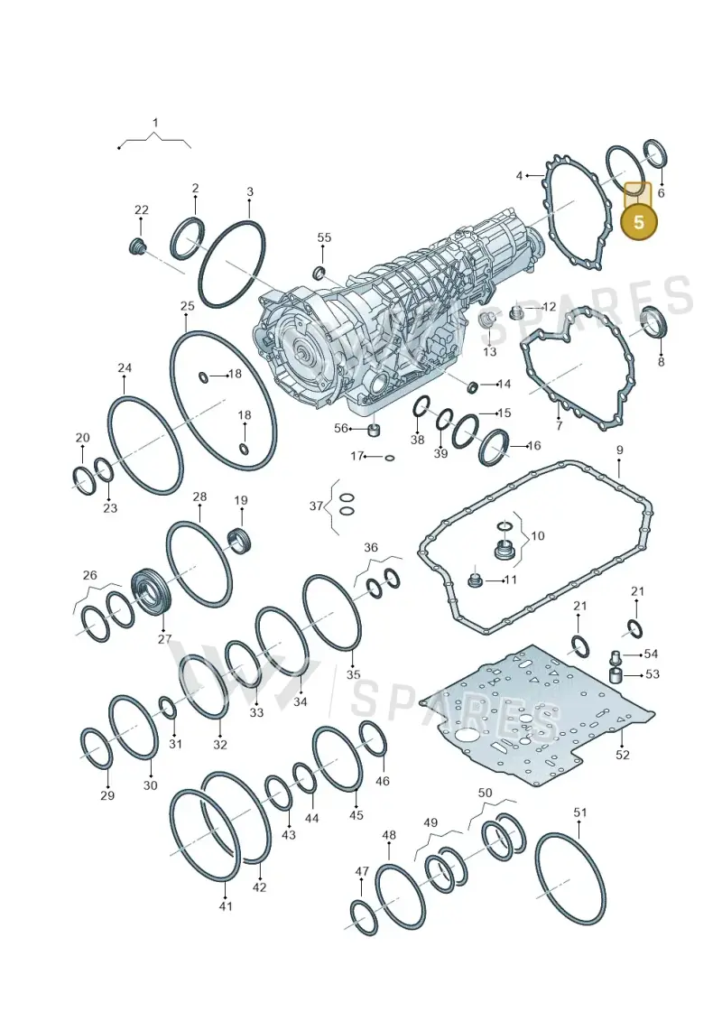 01V409133B — Volkswagen Phaeton 4motion (2010-2016) diagram 264321510, position 5