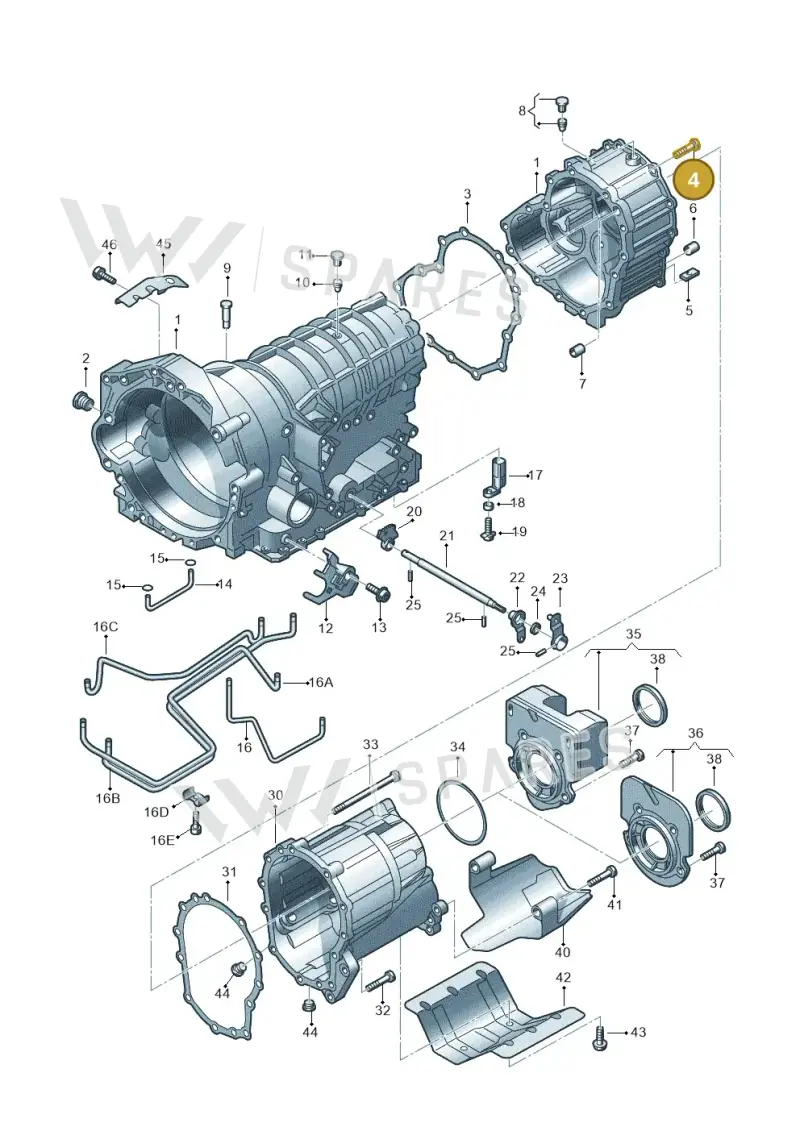 01V409135 — Volkswagen Phaeton 4motion (2010-2016) diagram 153321770, position 4