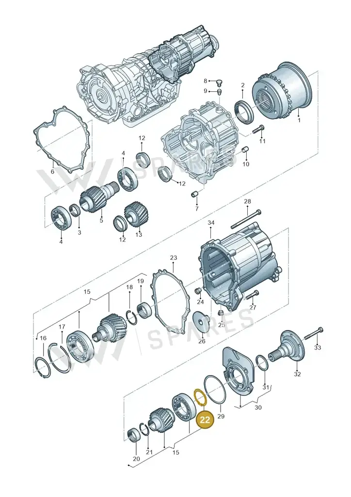 01V409297C — Volkswagen Phaeton 4motion (2010-2016) diagram 153409970, position 22