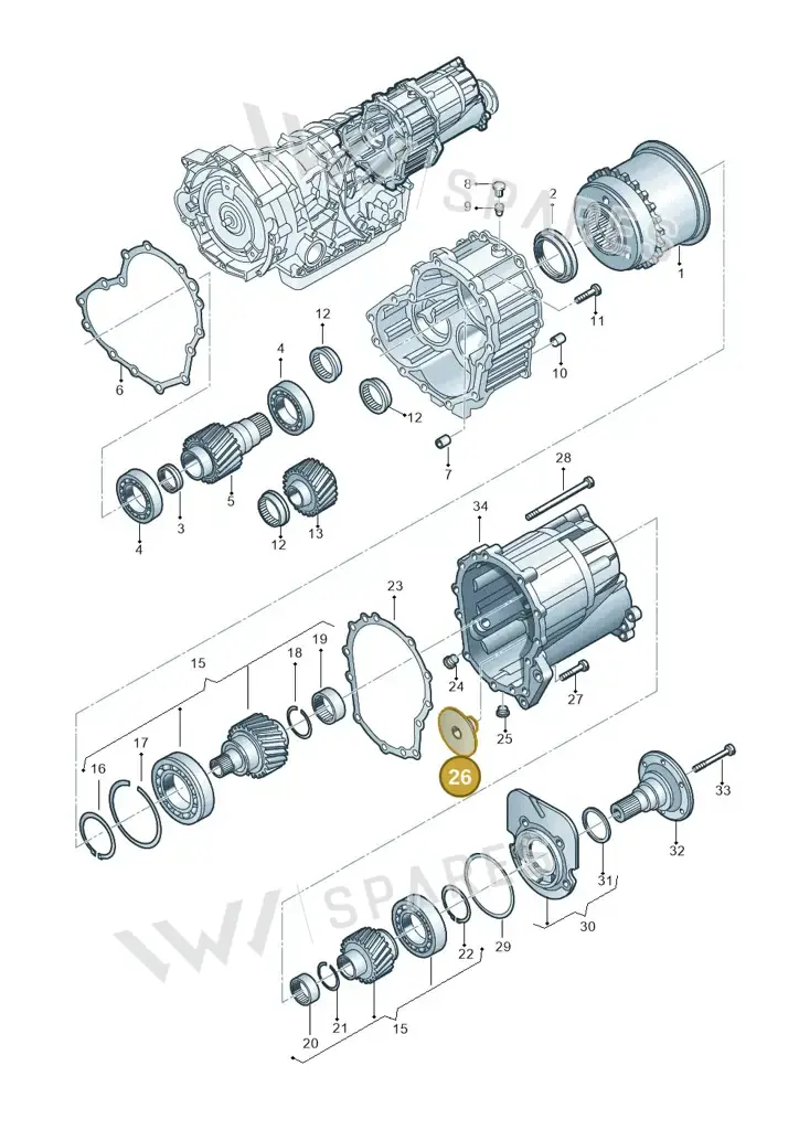 01V409373 — Volkswagen Phaeton 4motion (2010-2016) diagram 153409970, position 26