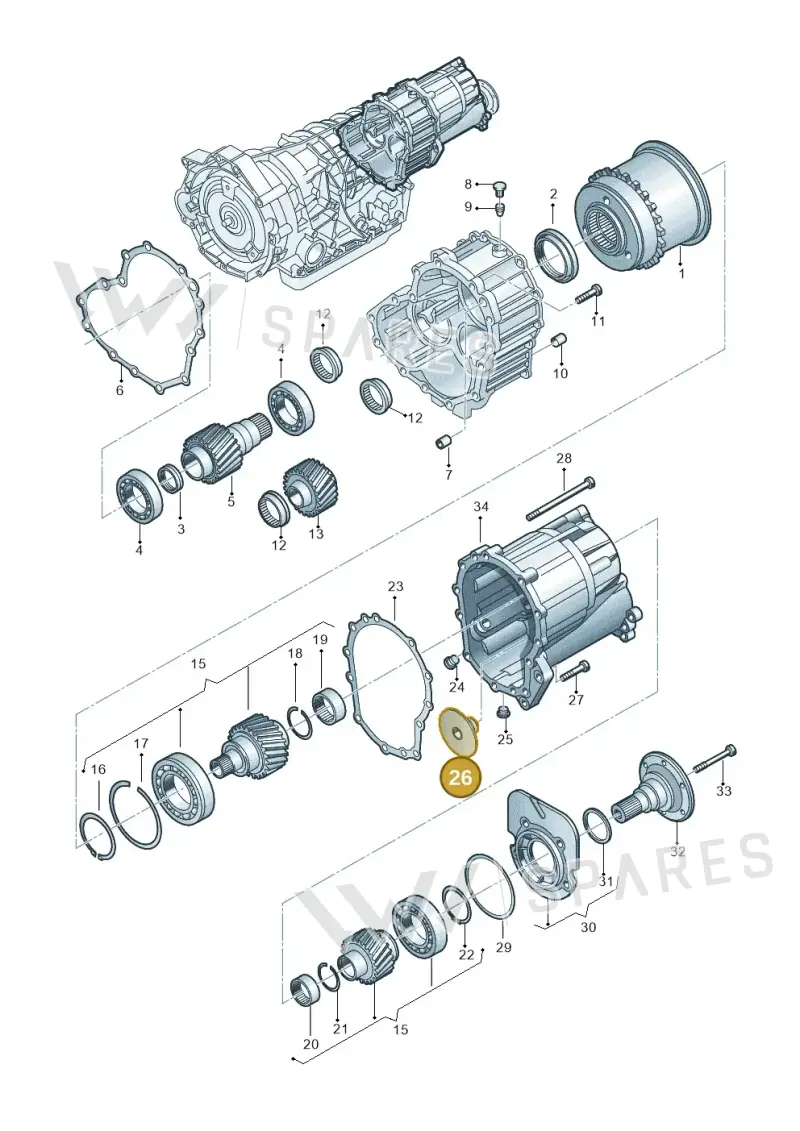 01V409373 — Volkswagen Phaeton 4motion (2010-2016) diagram 153409970, position 26