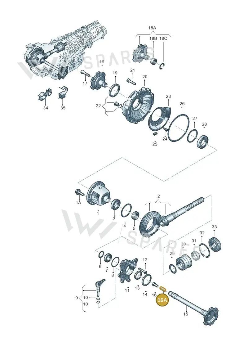 01V409379 — Volkswagen Phaeton 4motion (2010-2016) diagram 218409570, position 16A