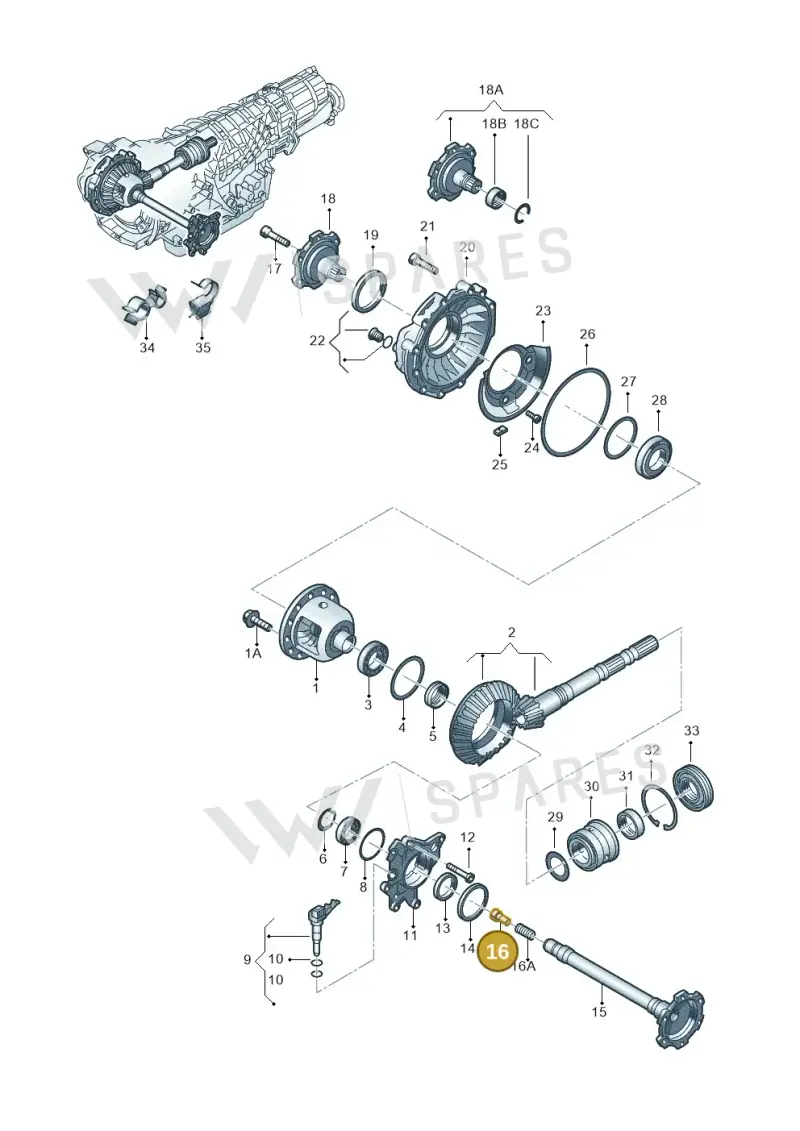 01V409380 — Volkswagen Phaeton 4motion (2010-2016) diagram 218409570, position 16