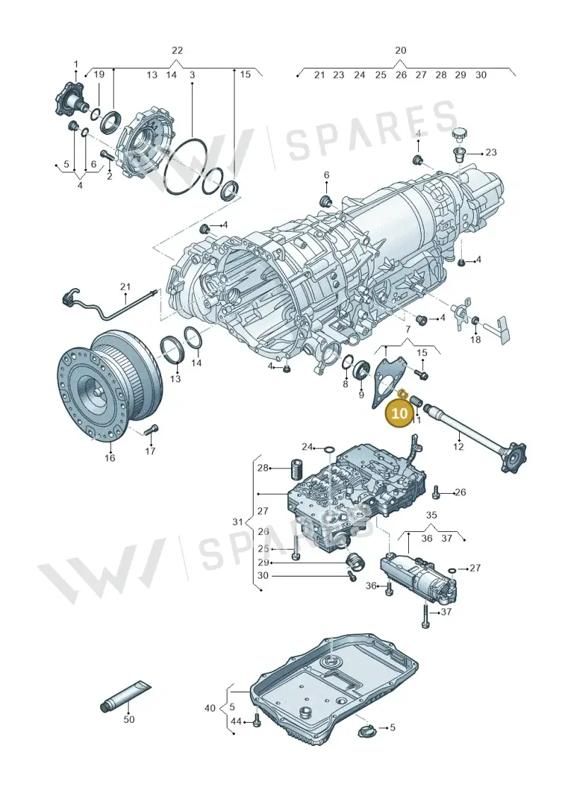 01V409380 — Volkswagen Touareg (2017-2023) diagram 439300250, position 10