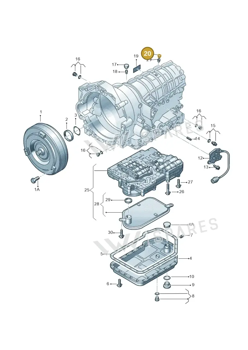 01V409845 — Volkswagen Phaeton (lang) (2003-2006) diagram 156321600, position 20