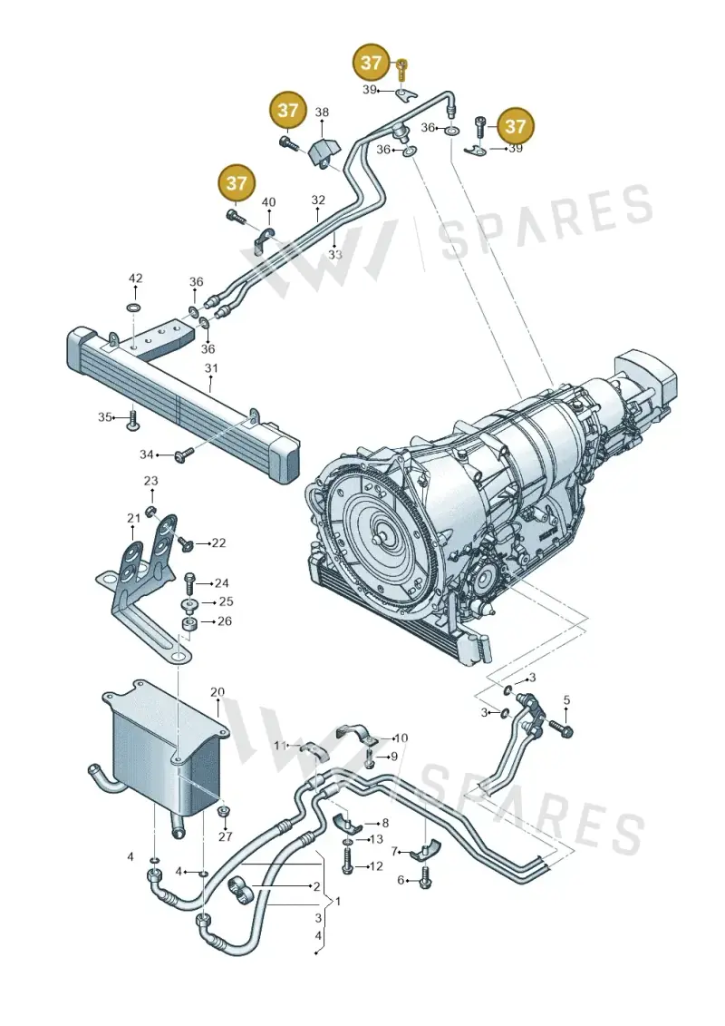 01V919838 — Volkswagen Phaeton (lang) (2003-2006) diagram 258317550, position 37
