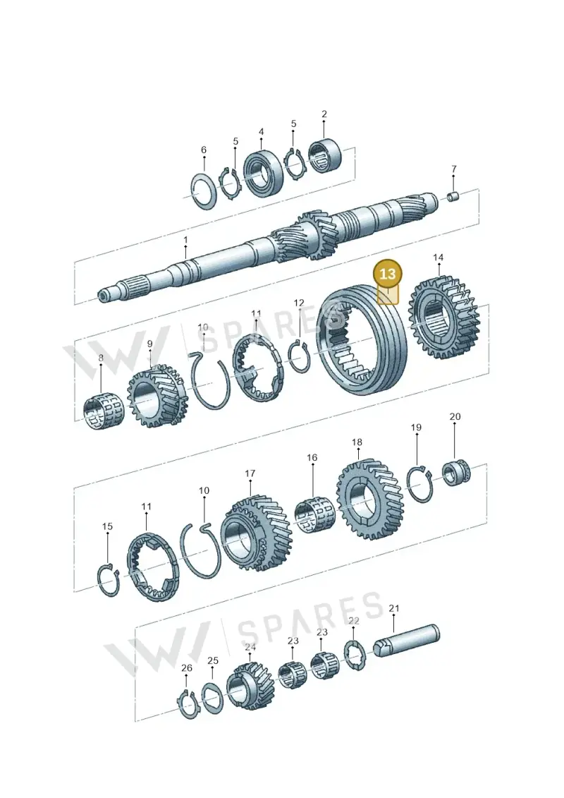 01X311315 — Volkswagen PASSAT/4MOTION/W8 (2002-2005) diagram 123311460, position 13