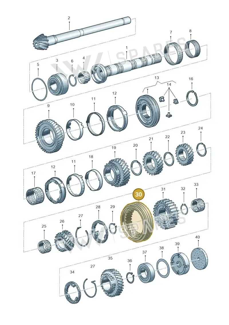 01X311315 — Volkswagen PASSAT/4MOTION/W8 (2002-2005) diagram 264311550, position 30
