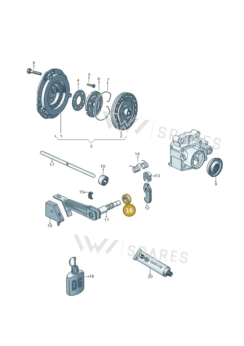 020141733 — Volkswagen GOLF CABRIO (2002-2002) diagram 121141200, position 16