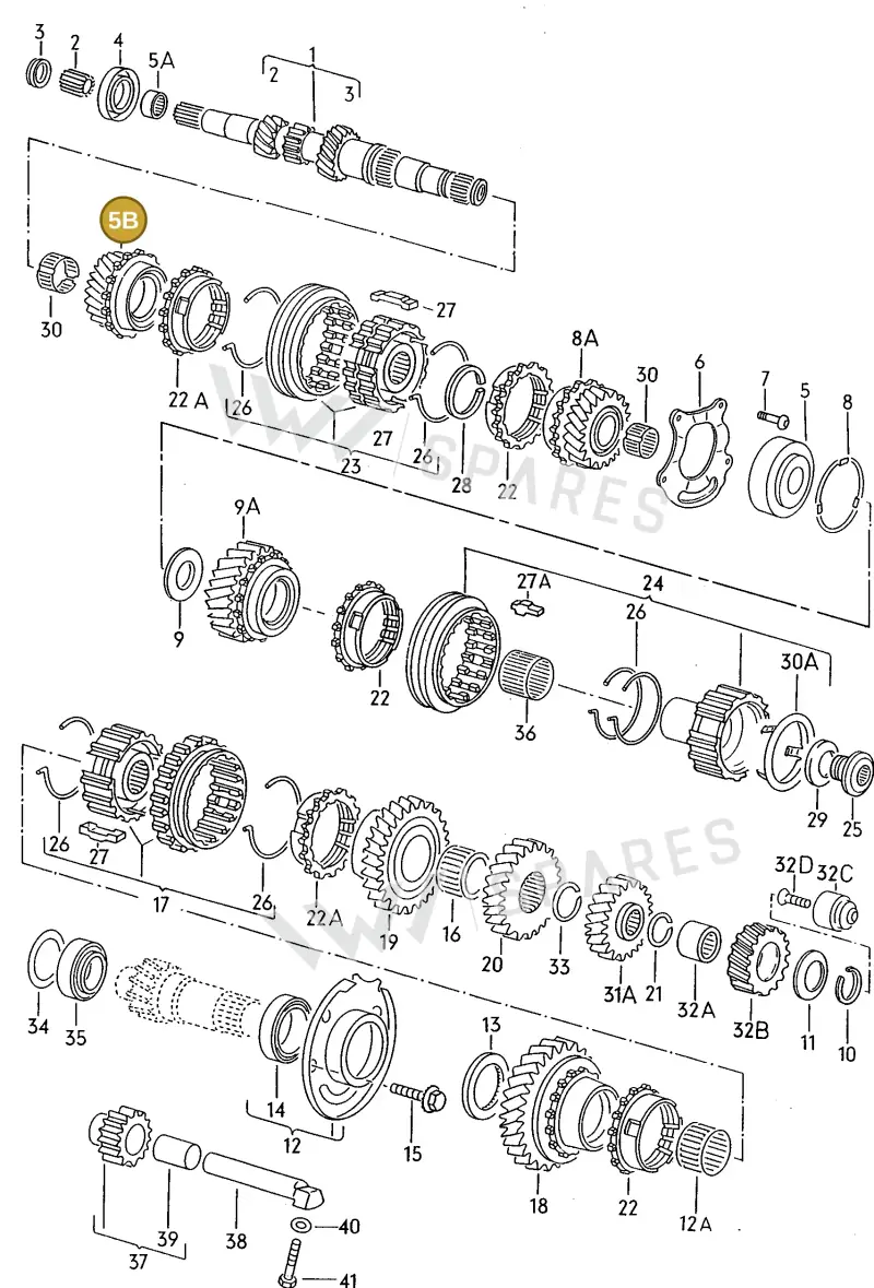020311131D — Volkswagen POLO CLASSIC/VARIANT (1996-1999) diagram 121311340, position 5B