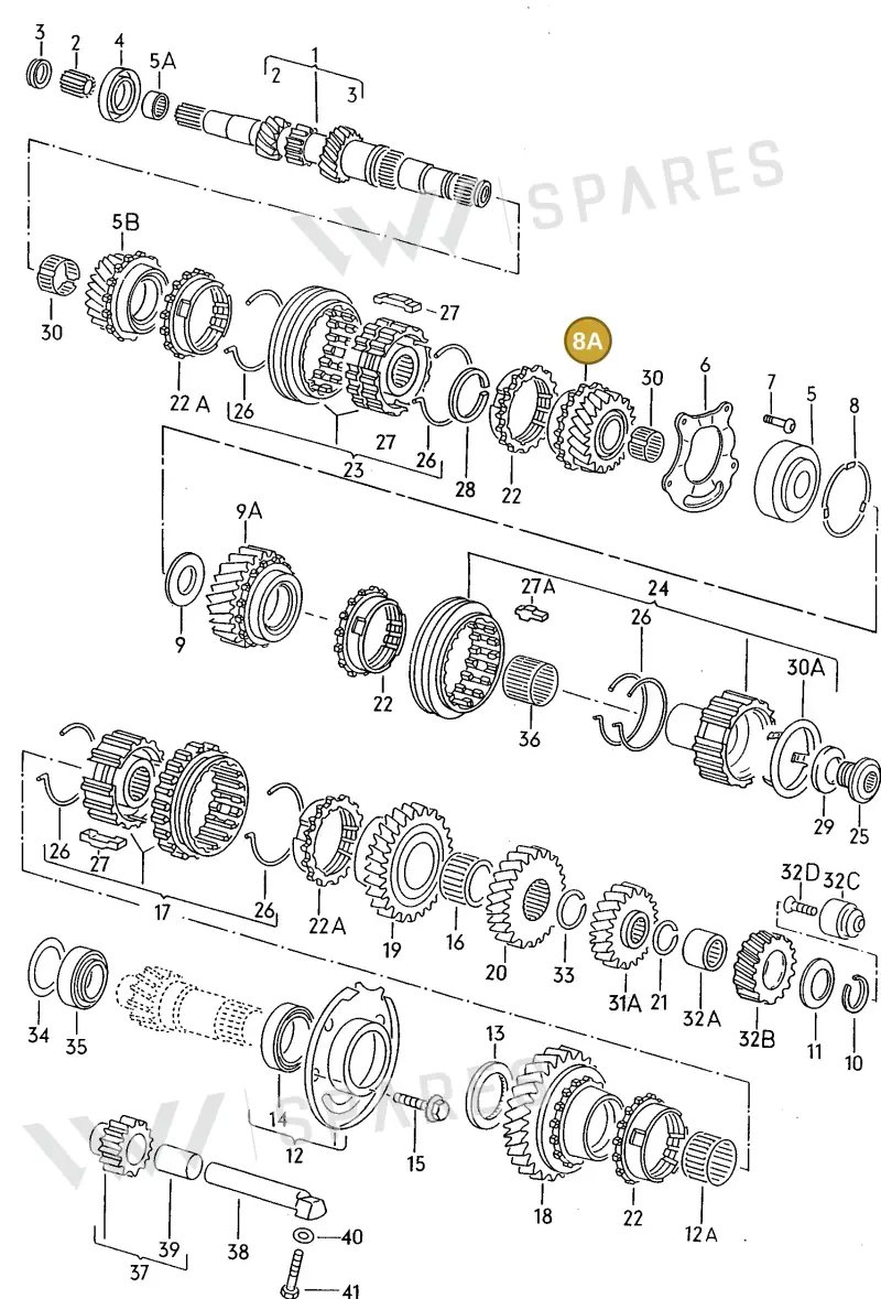 020311149F — Volkswagen POLO CLASSIC/VARIANT (1996-1999) diagram 121311340, position 8A