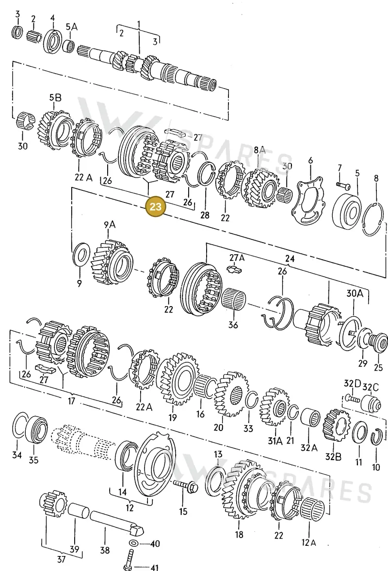020311301C — Volkswagen Jetta GLX              94 (1993-1994) diagram 121311340, position 23