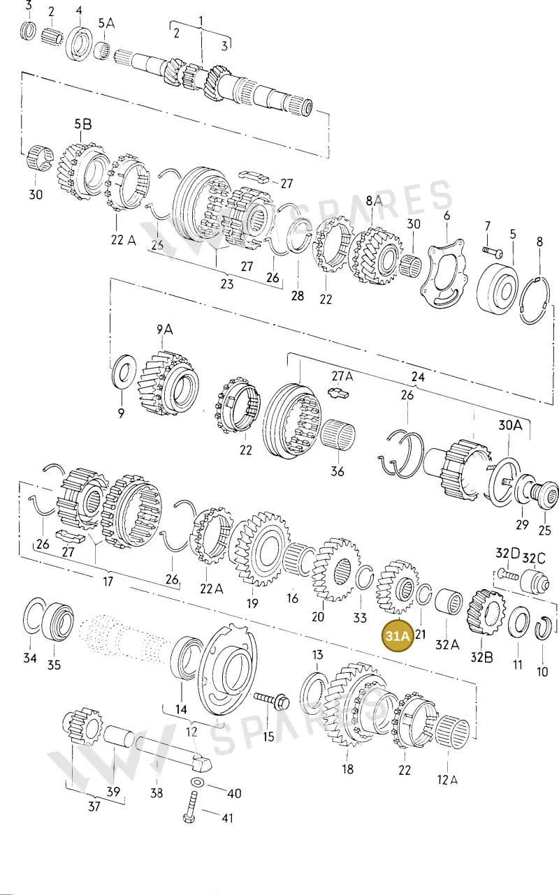 020311351K — Volkswagen CADDY (1982-1992) diagram 013087000, position 31A