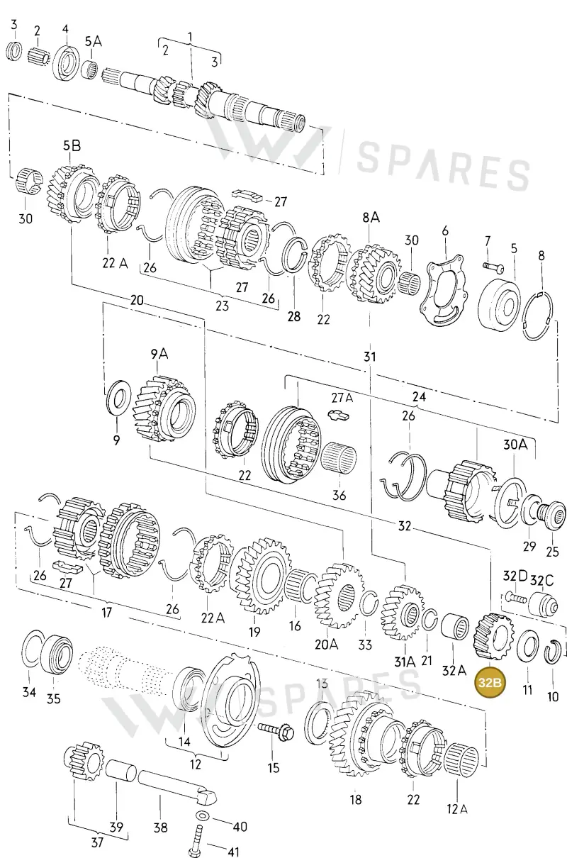 020311361J — Volkswagen Jetta (1981-1984) diagram 007087000, position 32B