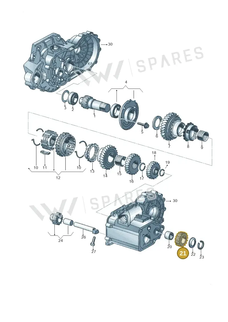 020311361J — Volkswagen Jetta/Wagon (2002-2006) diagram 201311340, position 21