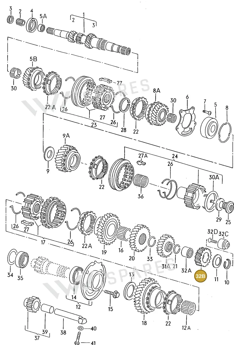 020311361K — Volkswagen POLO CLASSIC/VARIANT (1996-1999) diagram 121311340, position 32B