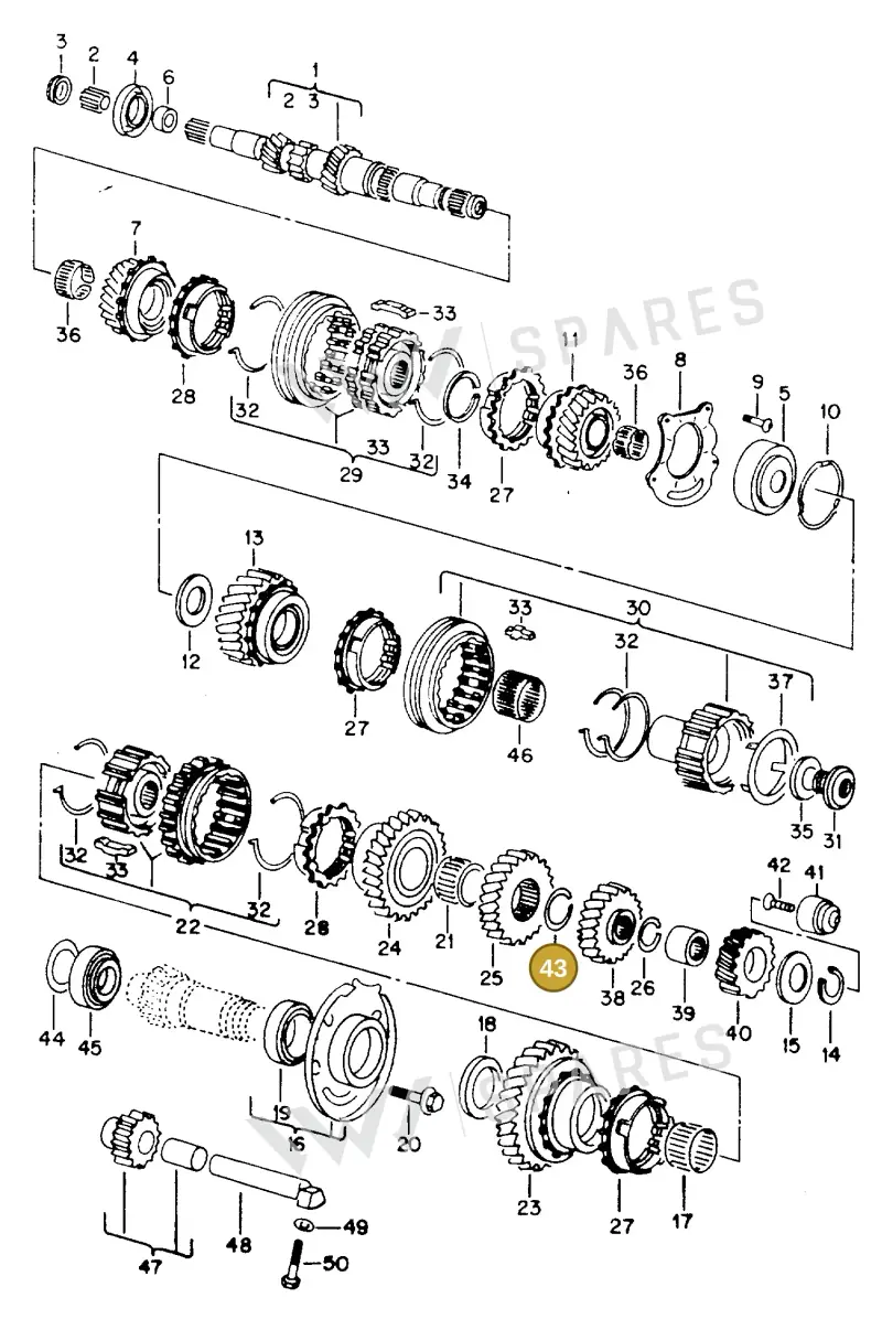 020311381B — Volkswagen GOLF,JETTA (MEX) (1987-1992) diagram 108049000, position 43