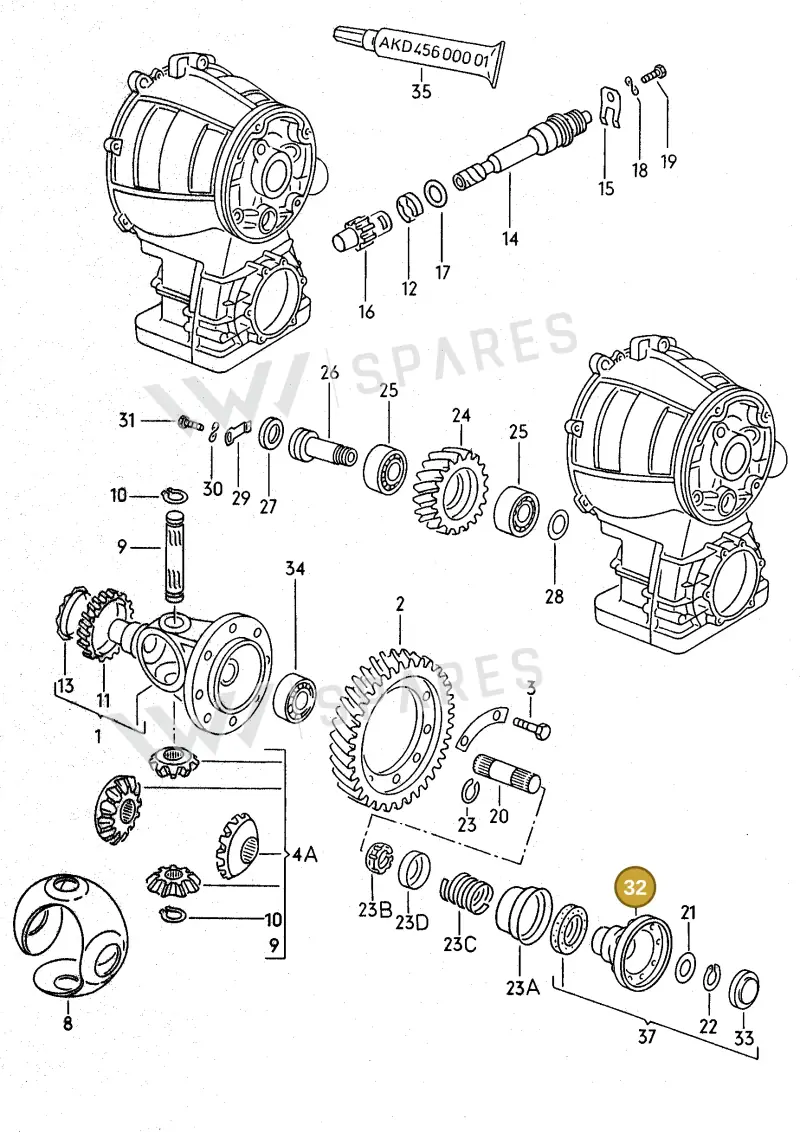 020409285N — Volkswagen Jetta (1989-1991) diagram 014100000, position 32