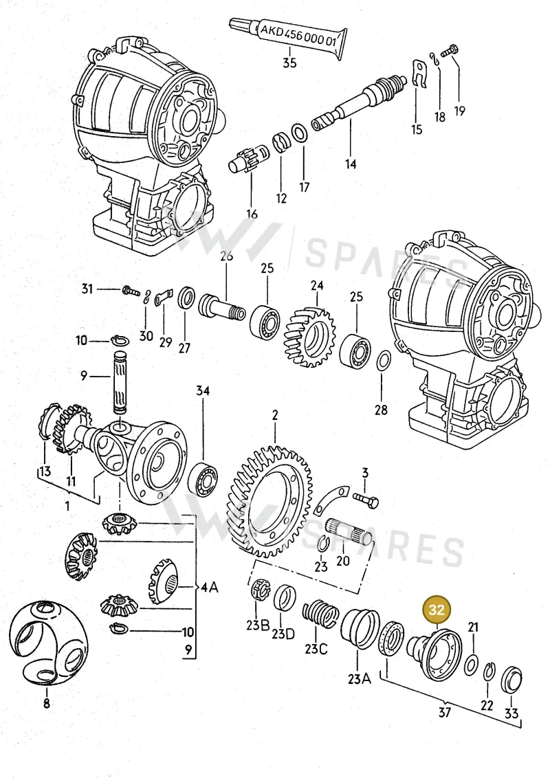 020409285Q — Volkswagen Jetta (1989-1991) diagram 014100000, position 32