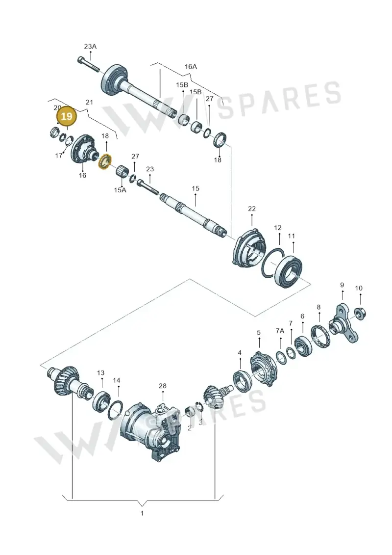 020409297 — Volkswagen Jetta Wagon (2001-2001) diagram 194409460, position 19