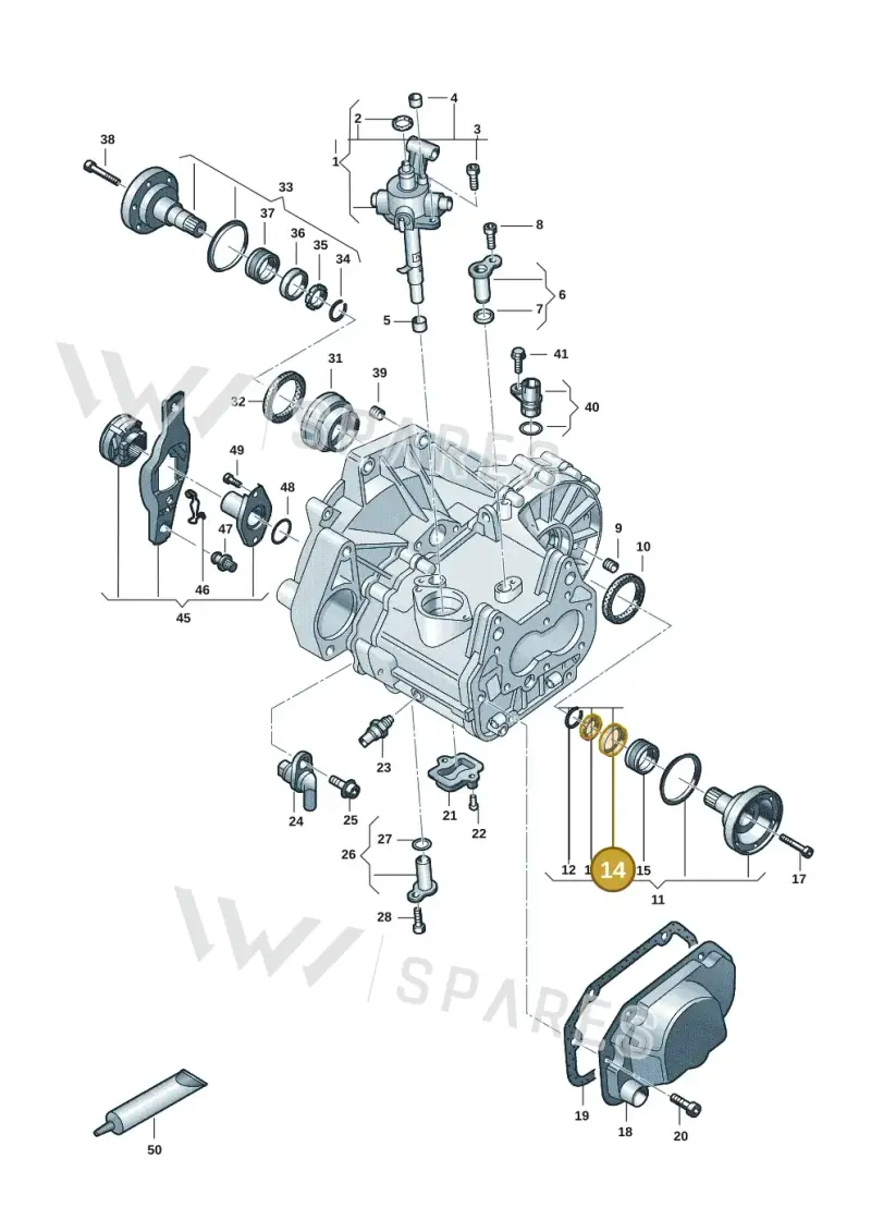 020409378 — Volkswagen Polo 1.0 BlueMotion (2017-2024) diagram 62a301110, position 14