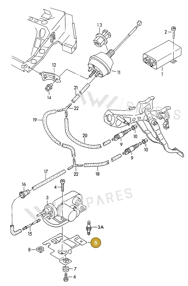 020911023D — Volkswagen Golf/Jetta  "USA","MEX"93>96 (1992-1996) diagram 121907100, position 5