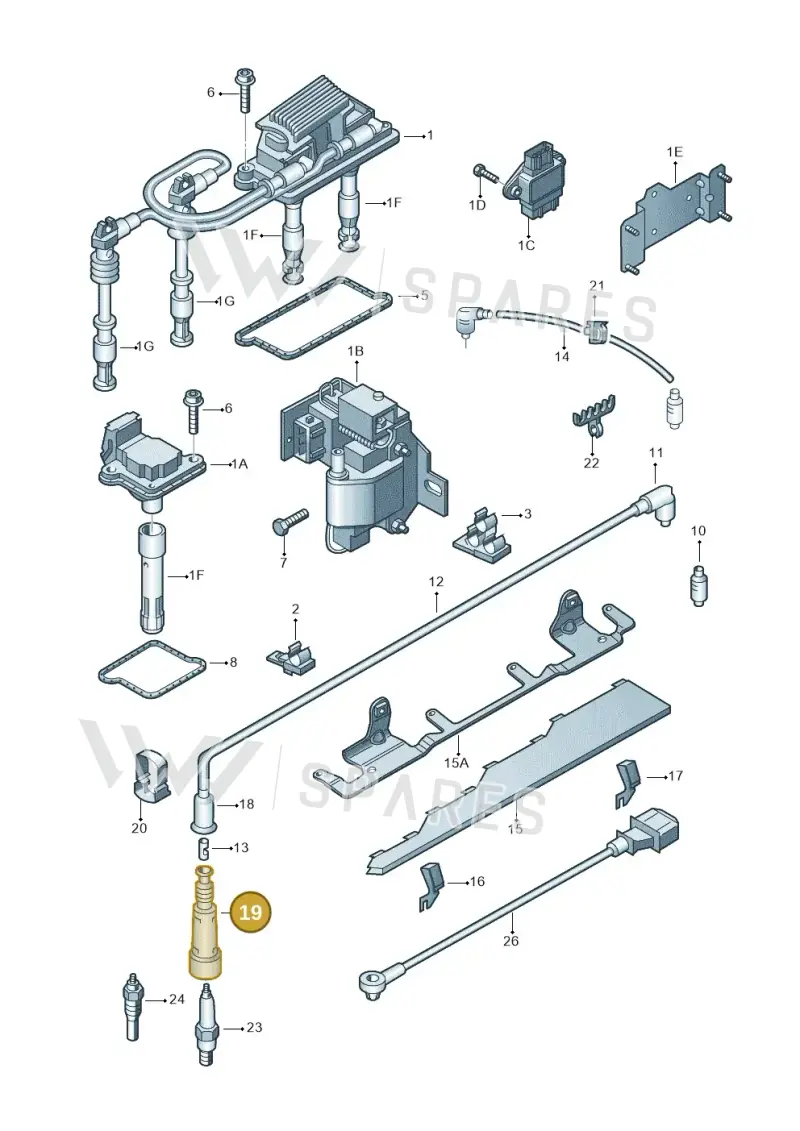 021035255E — Volkswagen Passat (1997-2000) diagram 156905100, position 19