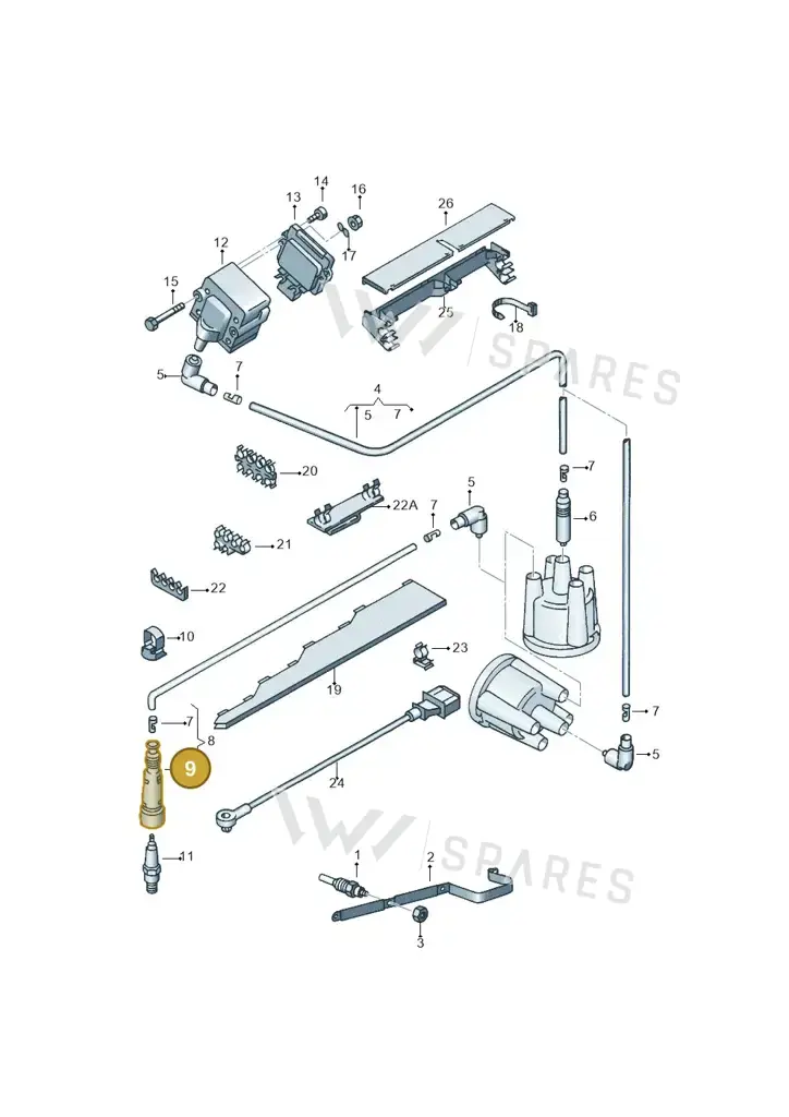 021035255E — Volkswagen GOLF CABRIO (2002-2002) diagram 121905100, position 9