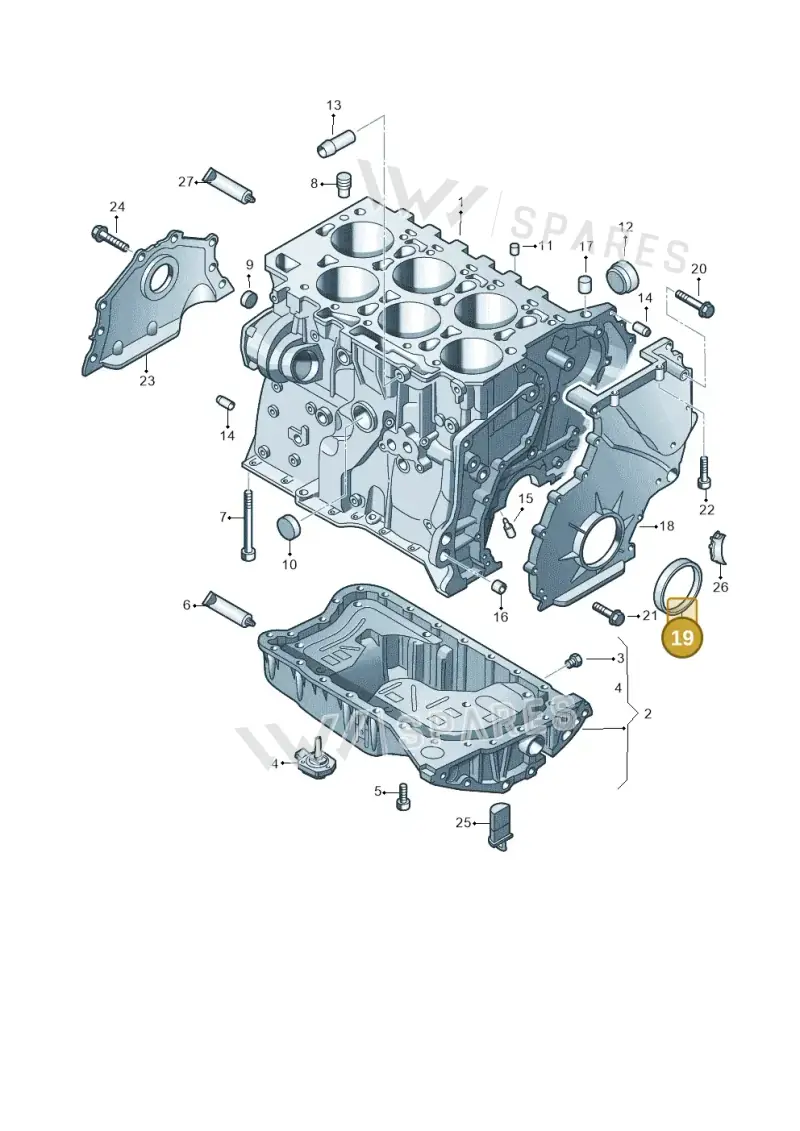 021103051C — Volkswagen Touareg BlueMotion (2014-2018) diagram 787103100, position 19