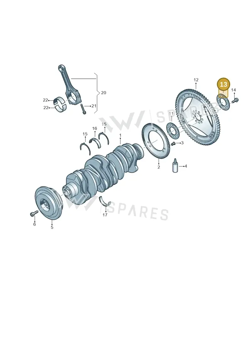 021105303B — Volkswagen Touareg BlueMotion (2014-2018) diagram 693105100, position 13