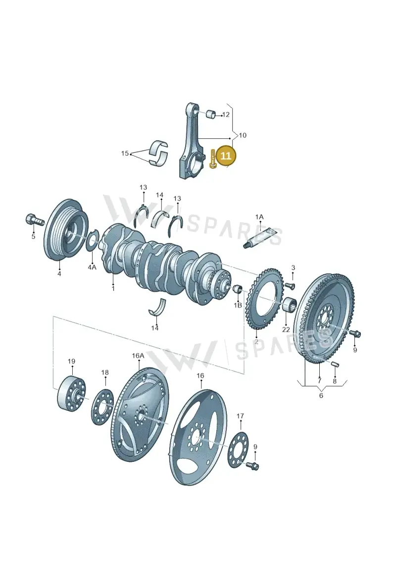 021105425B — Volkswagen Passat CC (2011-2016) diagram 121105250, position 11