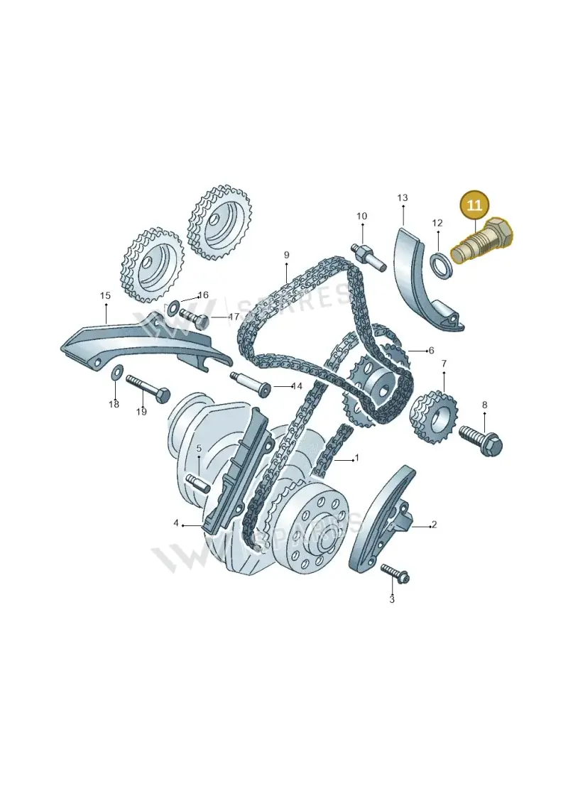 021109507B — Volkswagen Jetta Wagon (2001-2001) diagram 121109800, position 11