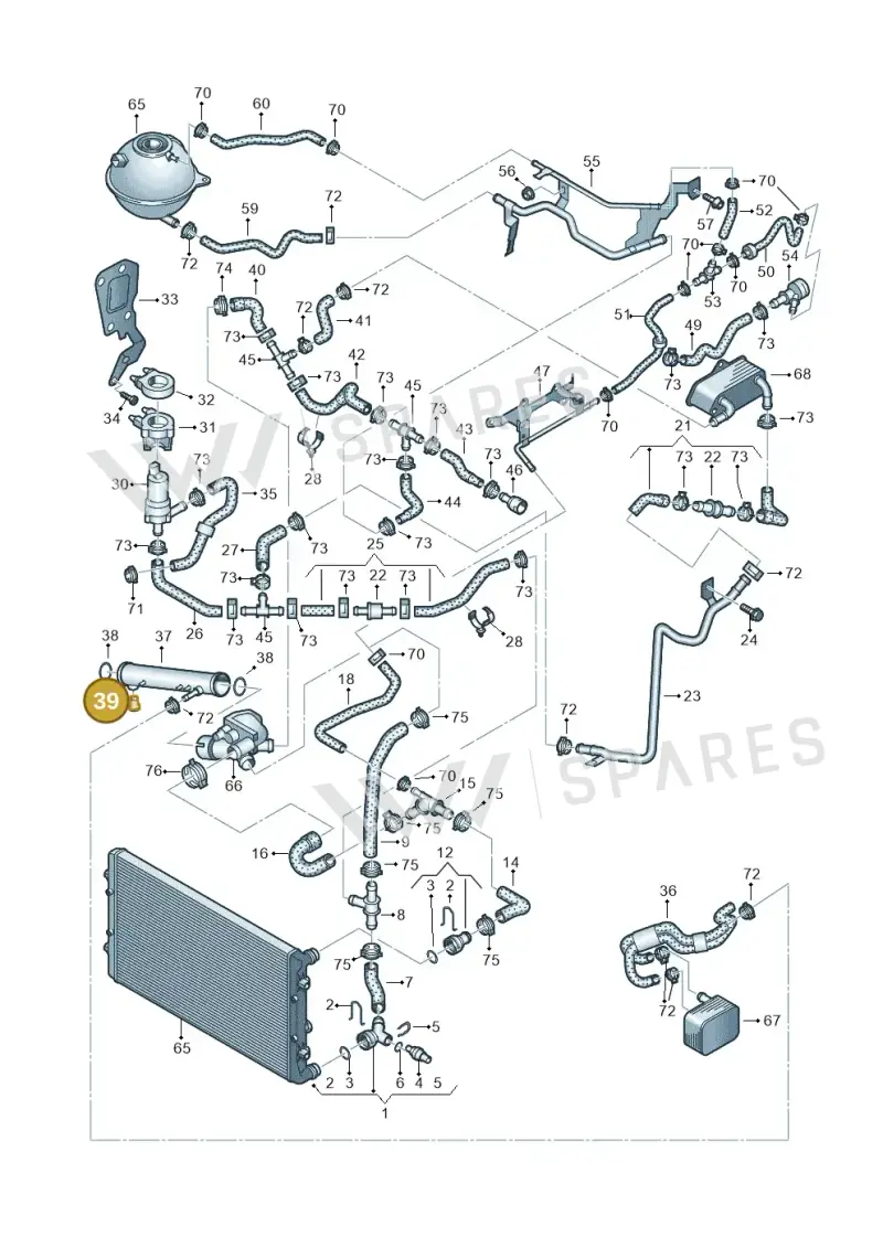 021121022 — Volkswagen EOS 2.0 (2008-2010) diagram 625121320, position 39