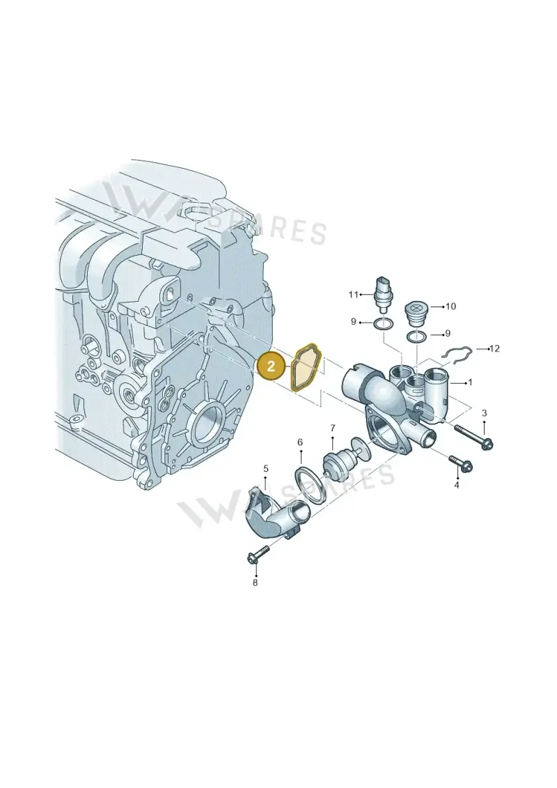 021121119A — Volkswagen EOS 2.0 (2008-2010) diagram 410121190, position 2