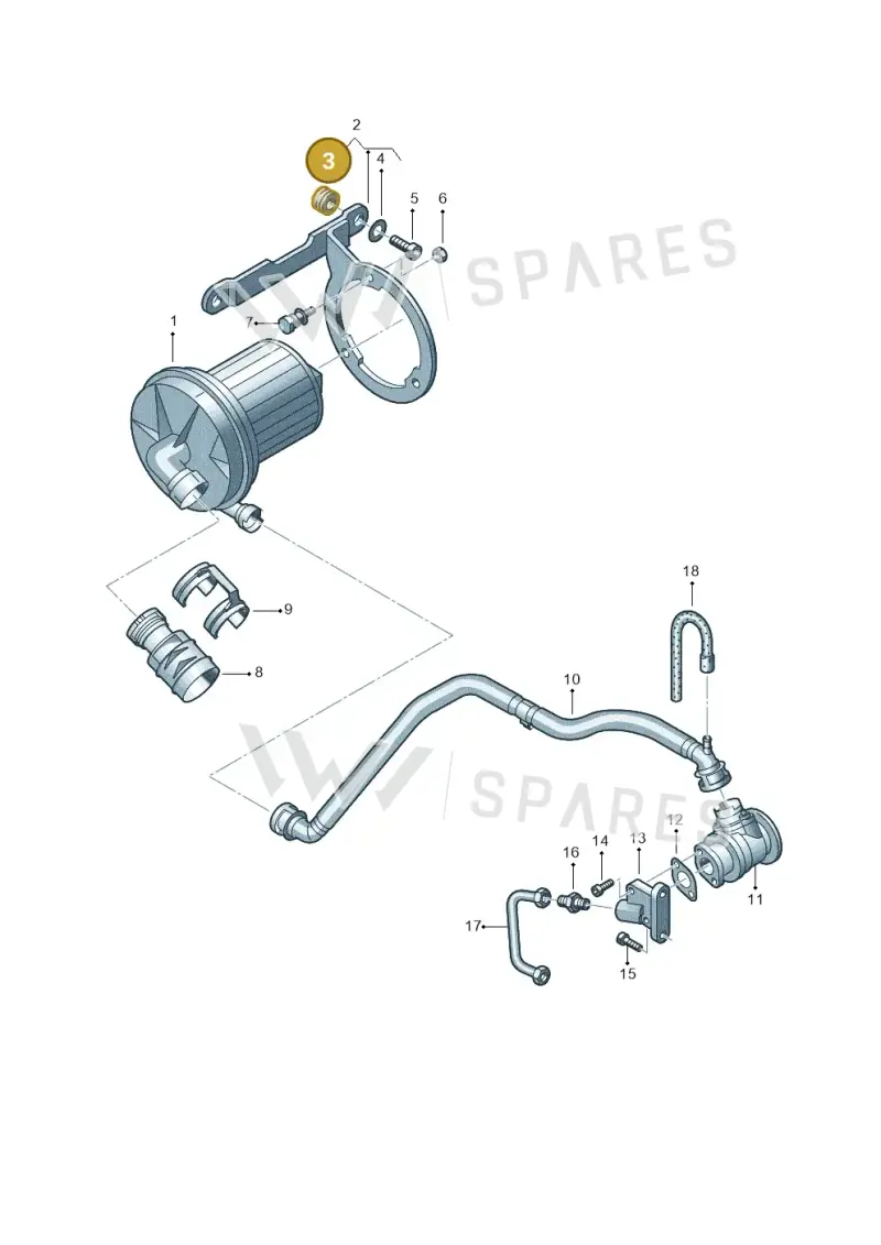 021131085B — Volkswagen Transp. caravelle (2011-2015) diagram 410131200, position 3
