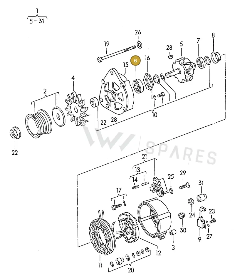 021903221D — Volkswagen Transporter syncro (1992-1995) diagram 117903100, position 6