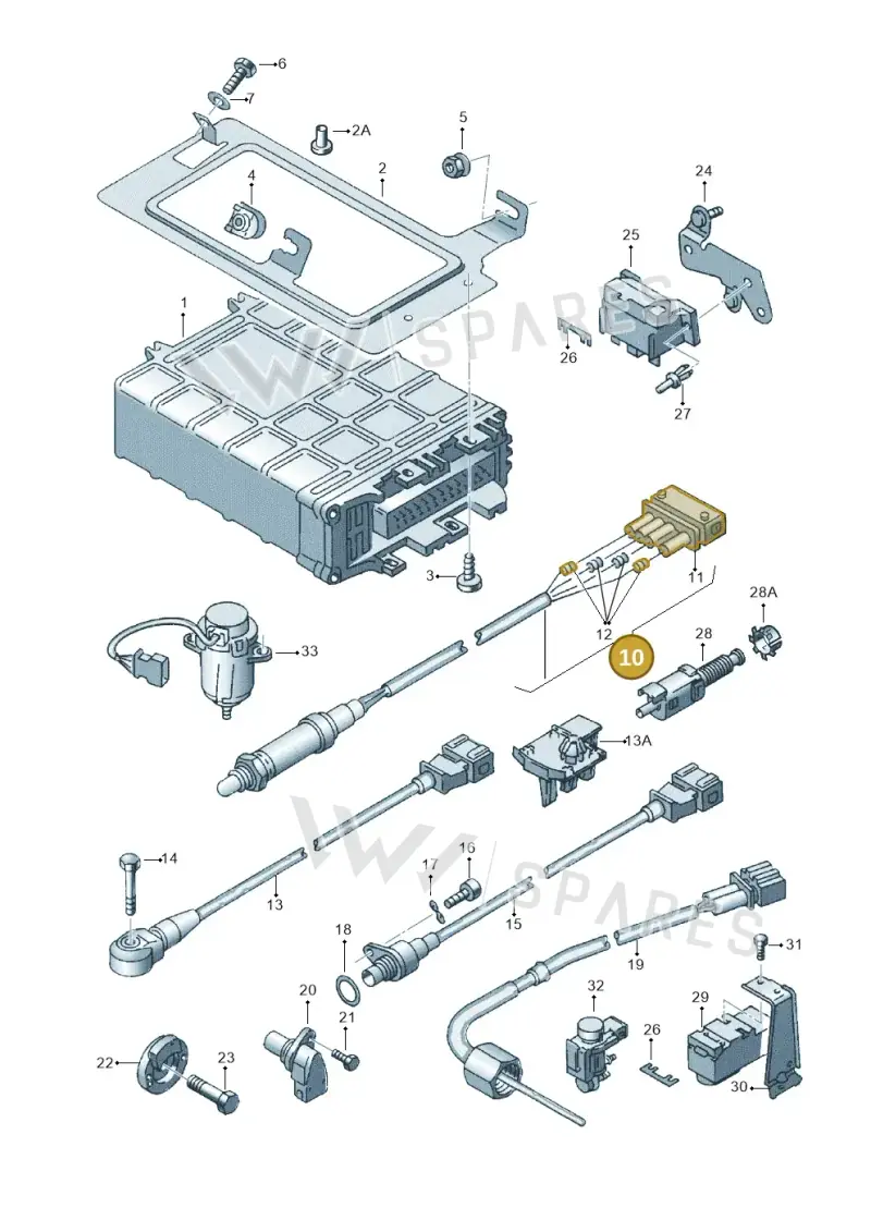021906265R — Volkswagen GOLF CABRIO (1998-2001) diagram 121906100, position 10