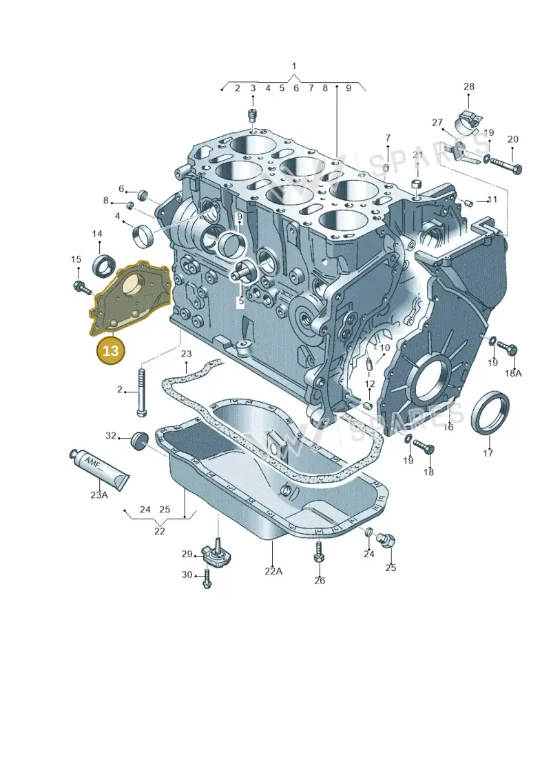 022103151 — Volkswagen Golf        "BR.","USA"03>07 (2002-2007) diagram 121103250, position 13
