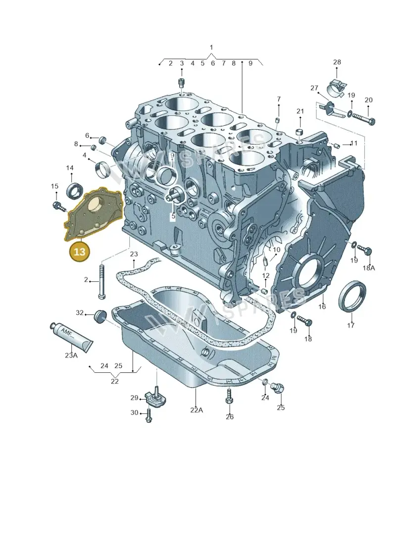 022103153 — Volkswagen GOLF VAR./VENTO (1996-1999) diagram 121103250, position 13