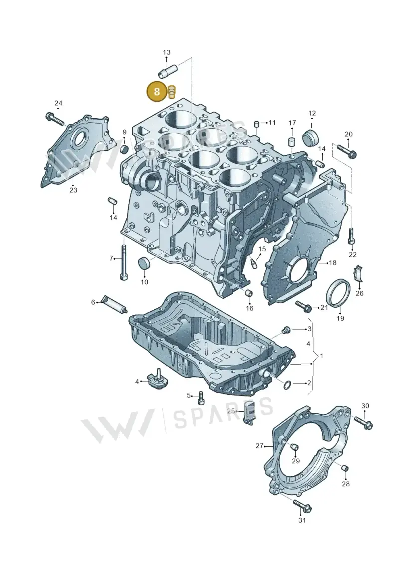 022103175 — Volkswagen Passat/4Motion (2005-2007) diagram 460103300, position 8