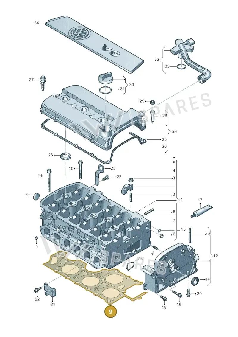 022103383M — Volkswagen EOS-Cabriolet-Coupe (2006-) diagram 474103700, position 9